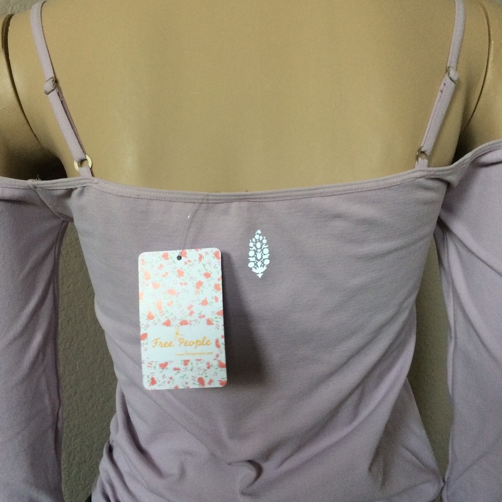Free People off shoulder thumbhole movement top - Picture 5 of 7